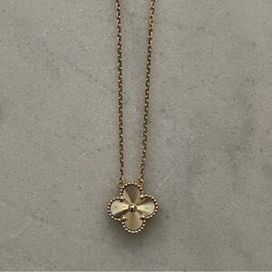 Van Cleef & Arpels Vintage Alhambra Pendant Necklace 18K Yellow Gold Guilloche